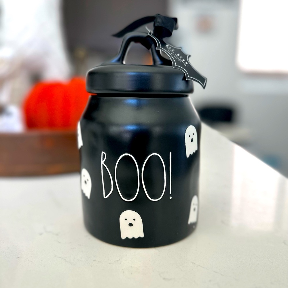 Rae Dunn BOO! Ghost Cannister in Black NEW
